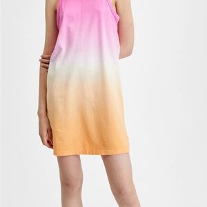 Vibrant Orange and Pink Ombre Dress